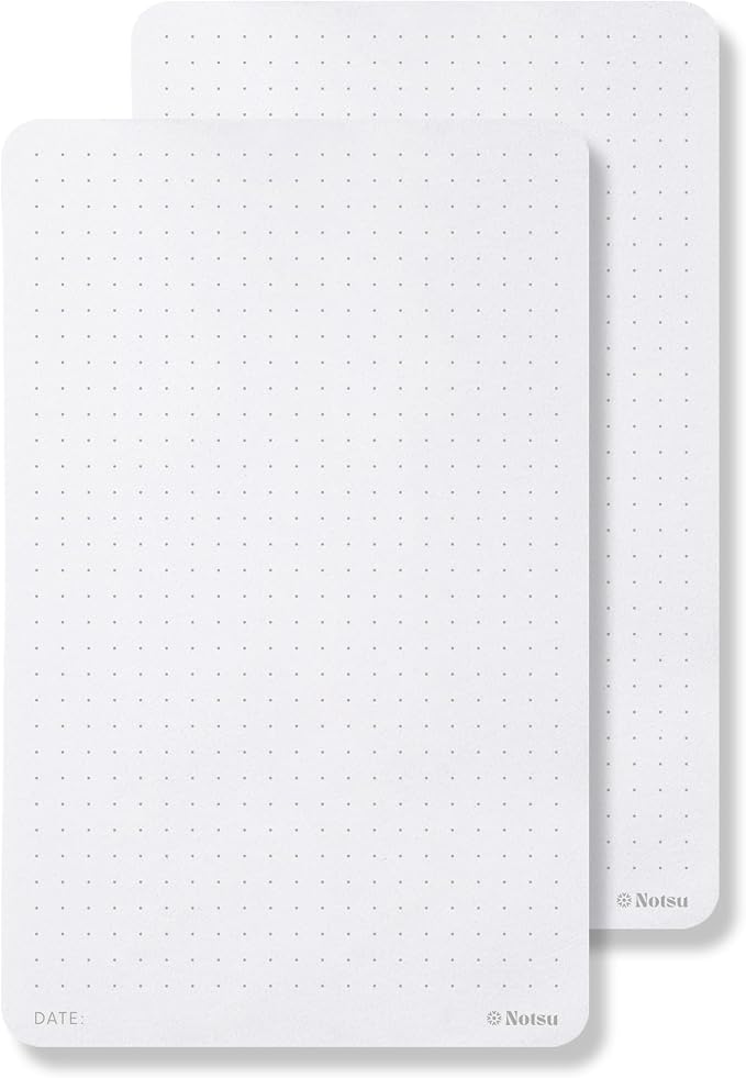 Notsu Dot Grid Small Desk Notepad 2 Pack, 3.9" x 6.3"