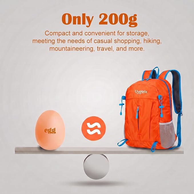 20L Water Resistant Foldable Packable Daypack Backpack | Lightweight Durable Portable Outdoor Travel Backpack for Women Men Camping Climbing Hiking Walking Sports Daily Commuting
