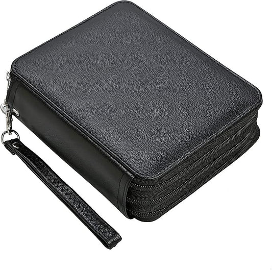 72 Slots Pencil Case Organizer w/Removal Handle Strap | 3-Layer Zipped Pencils Box Large for Colored Pencils Watercolor Pencils for Office and Travel for Artist