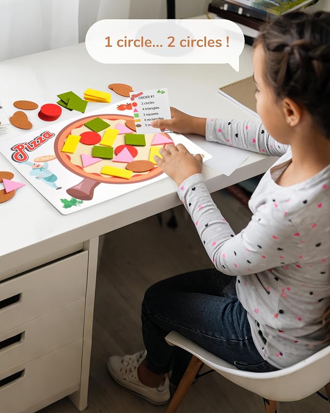 CHEFAN Pizza Counting Toddler Toys, Toddler Number Learning Toys, Preschool Math Games, Manipulatives for Preschool (Pack of 2)
