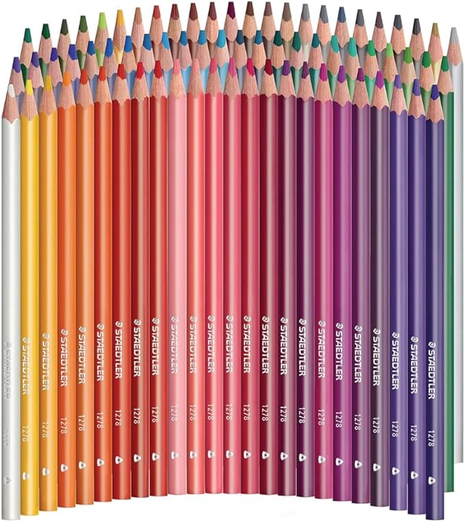 STAEDTLER Colored Pencils Set 12-Pack (12 Sets of 72 pcs) - Ergonomic Triangular Barrel, Smooth 4mm Lines, Wood - 72 Vibrant Colors in Tin, for Artists & Students, 864 Count