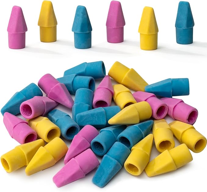 Mr. Pen- Pencil Erasers Toppers, 30 Pack, Colorful