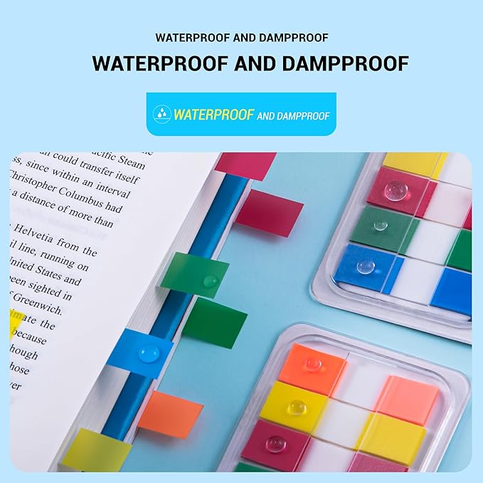 Golcellia 300 Pcs Sticky Tabs Bible Tabs, Writable Repositionable Book Tabs with Easy Peel Design, Annotation Tabs for Notebooks Reading Study Office Organization