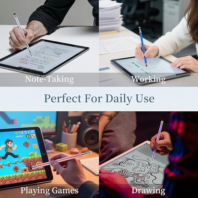 ChaoQ 2-in-1 Stylus Pen for Touchscreen, 12pcs High Sensitivity and Precision Stylus Pens for iPad iPhone Android Suitable for All Touch Screens