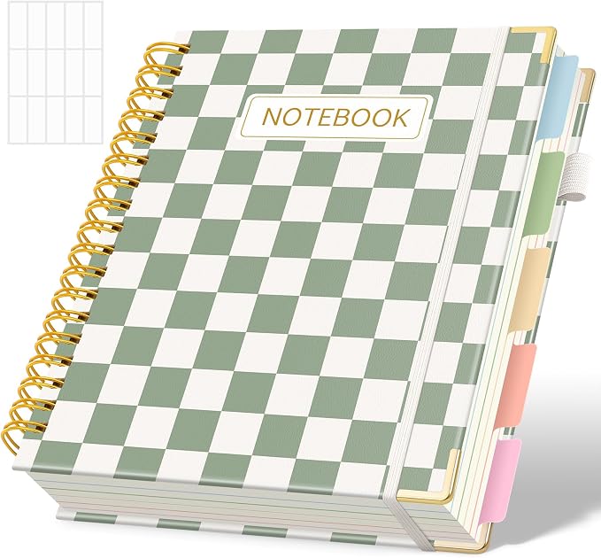 SKYDUE Sprial Notebook With Dividers Tabs, 5 Subject Notebook College Ruled