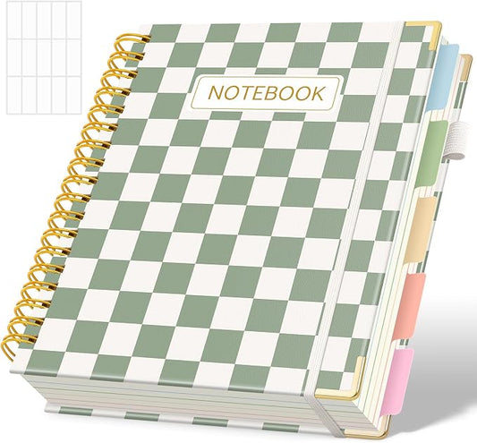 SKYDUE Sprial Notebook With Dividers Tabs, 5 Subject Notebook College Ruled