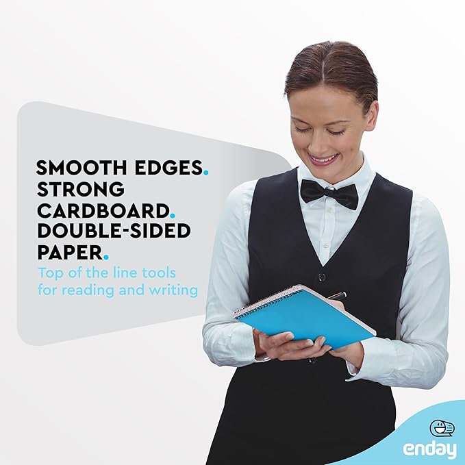 Enday 24 Pack Steno Pads Spiral 6 x 9 Gregg Ruled White Paper, 60 Sheets (120 Pages), Bulk Steno Notebooks for Writing Notes in Office, School, College, University, Colorful Covers