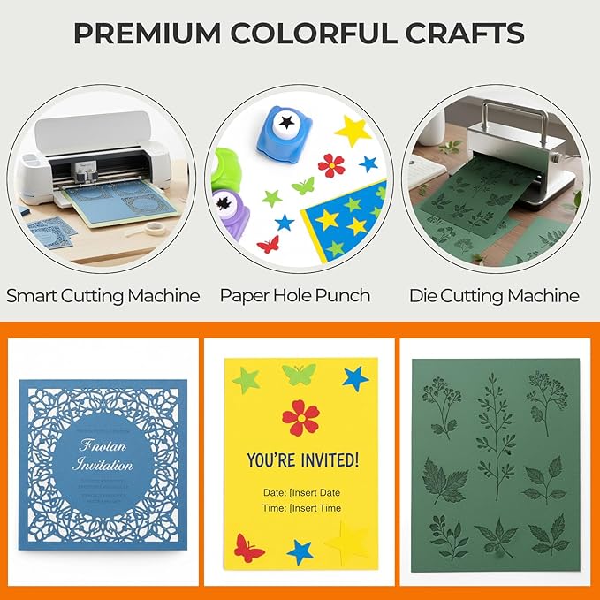 Koogel 40 Sheets Colored Cardstock, 8.27" x 11.7" (A4 Size) 30 Assorted Colors Construction Paper, 180GSM/65LB Card Stock Printer Paper for School Projects Holiday Crafts & DIY Card Making, Printing