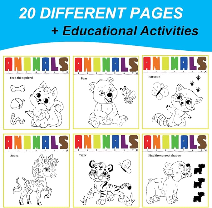 ALNETI Paint with Water Books for Toddlers - Watercolor Painting Book - Children Arts and Crafts for Kids 3 5 4 Year Old - Toddler Activities Ages 4-8 - Art Craft Kits - Water Coloring Book Animals