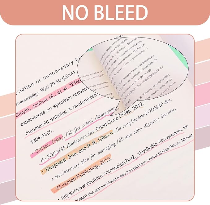 Pink Highlighters, 5 Pack Aesthetic Bible Highlighters No Bleed, Pastel Highlighter Assorted Colors, Cute Highlighter Dual Tip For Journaling Supplies