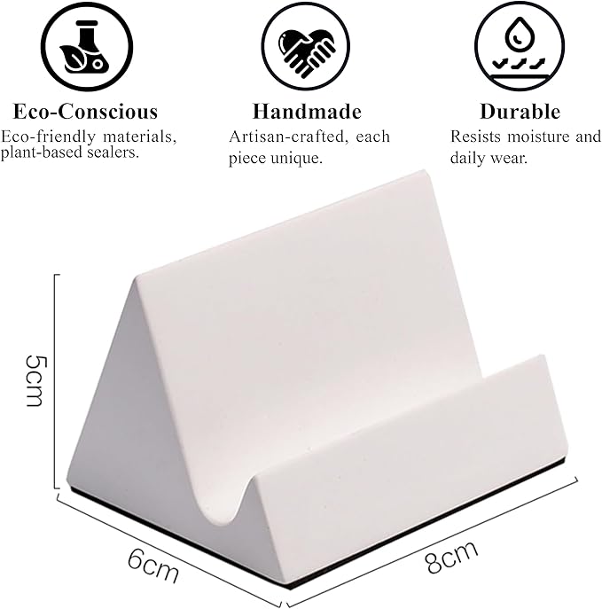 Concrete phone stand, desktop phone stand, multifunctional stand, compatible with iPhone 16/15/14/13/12 smartphones (White)