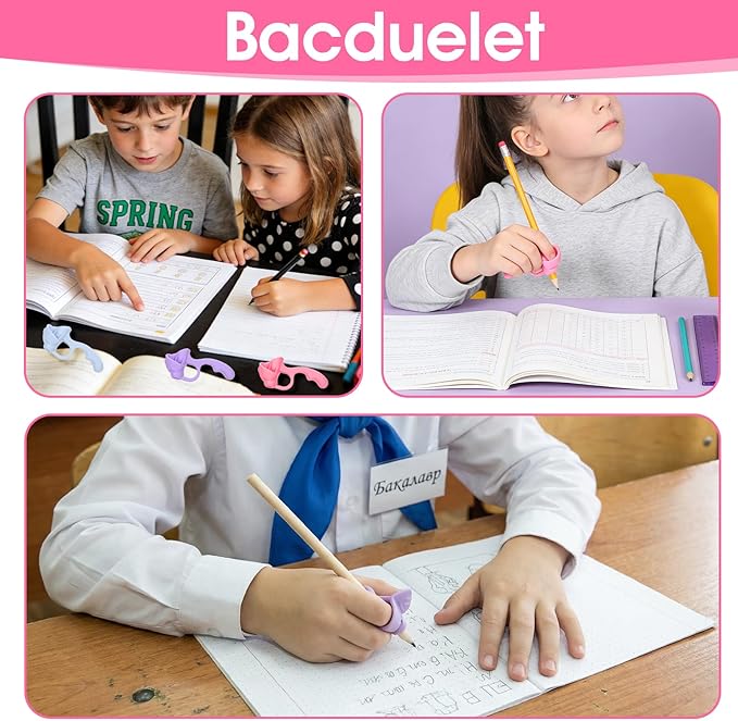 Qianyu Handwriting Ergonomic Pencil Grippers Holder Writing Posture Correction Tools Special Education Supplies for Toddlers, Preschooler (8 Pcs)