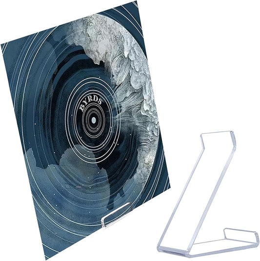 Kalami Vinyl Record Stand Display Album LP Cover No Assembly Required, Simple Clear Acrylic Tabletop Album Now Playing Holder, Fashions Gift for Music Lovers Player Accessory - 1 Pack