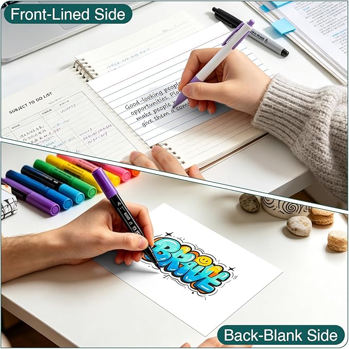 Index Cards 5x8, 200 Sheets, Ruled White Flash Cards for Effective Studying and Note-Taking, Premium Note Cards, Essential School Supplies for College & Office, Home Organization & Study Supplies