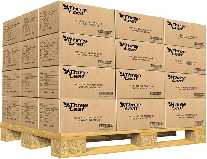 three leaf 100 Sheets Wide Ruled 9-3/4" X 7-1/2" Composition Notebook, 1920 Ct. (40 Cases X 48 Notebook) Writing Journal Notebook, Home School Supplies For College Students.