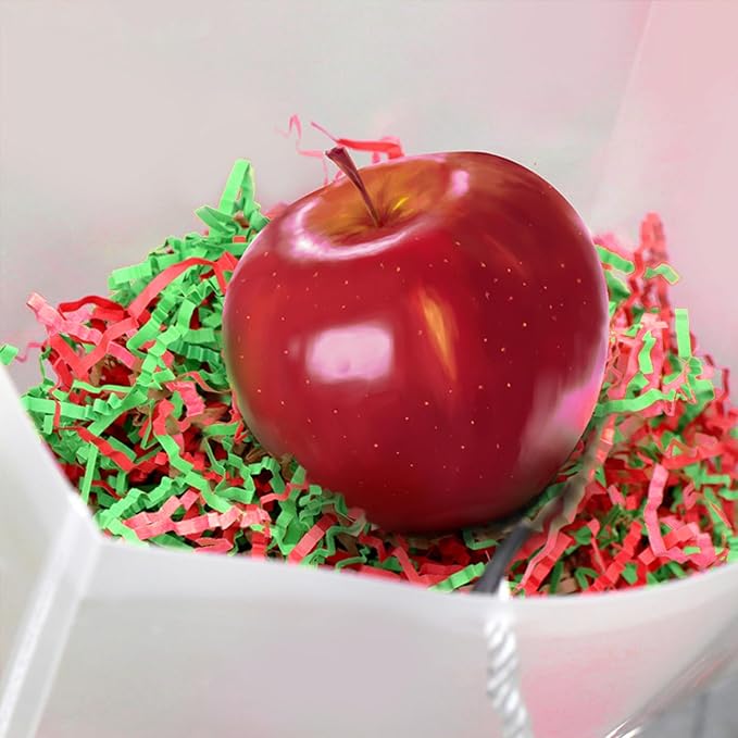 Uptotop 5oz Crinkle Cut Paper Shred Filler for Gift Wrapping, Gift Basket Filling, Perfect for Birthday, Christmas, Thanksgiving, Halloween, Easter, Valentine's Day, Mother's Day, Father's Day, Wedding & Holiday Decor, Red and Green (5 oz)