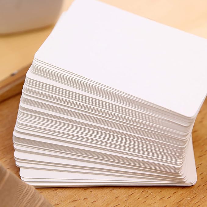 VANRA 300 Small Blank Cards 3.5x2 inches Color Cardstock Study Flash Cards Index Cards, Unruled with Rounded Corners (White, 300/Pack)