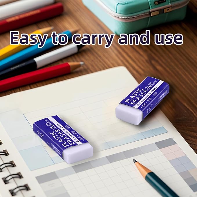 White Erasers, Artist Eraser for Drawing Art Sketching, Pencil Erasers for Kids Bulk Students School Supplies Office (15)