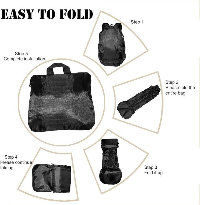 Ultra Lightweight Hiking Backpack 30L, Travel Packable Daypack Foldable Small Backpacks for Women Men(Black)