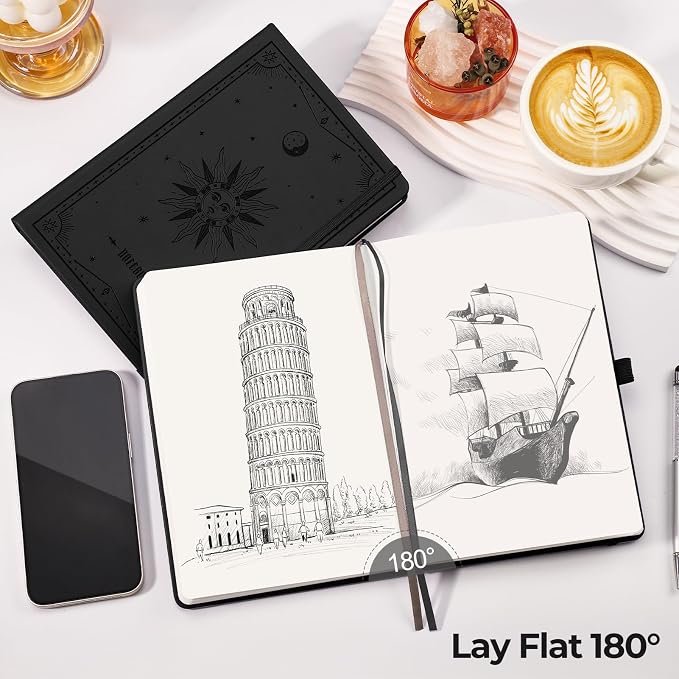 EMSHOI Blank Journal Notebook, 320 Pages, A5 Size (5.7'' x 8.3'')