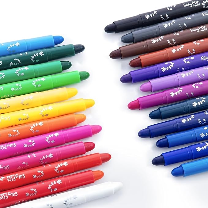 M&G 24 Pcs Tempera Paint Sticks, 24 Colors Solid Tempera Paint Set for artists, Washable, Paint Sticks Quick Drying, Non-Toxic, Works Great on Paper Wood Glass