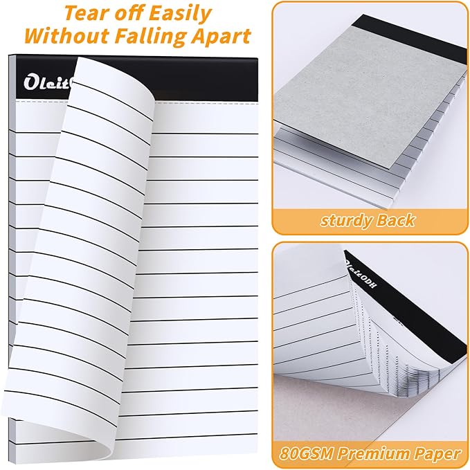 Oleitodh 3x5 Notepads – 48 Pack White Memo Pads Small Writing Pads with Perforated Lined Pages, Mini Note Pads 30 Sheets per Lined Note Pads 3x5, Pocket Notepads for Office School Home Supplies