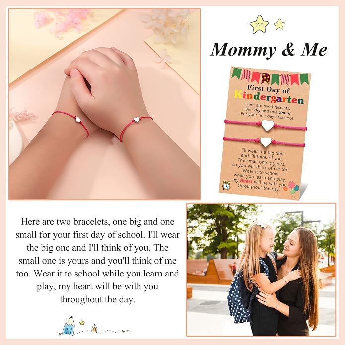 UNGENT THEM Big & Small Heart Bracelets Back to School Gifts for Girls