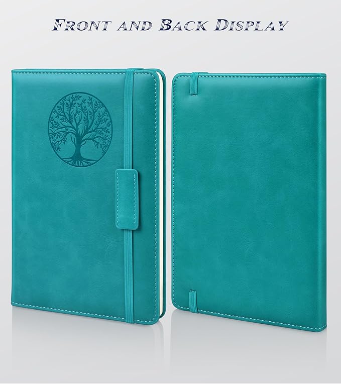 Biuwory Graph Paper Notebook Journal for Women Men,140 Pages Hardcover Grid Notebooks for Work & School,Leather Journals for Writing, Graphing Paper Notebook 5.7"×8.3" (Blue)