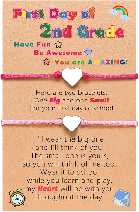 UNGENT THEM Big & Small Heart Bracelets Back to School Gifts for Girls