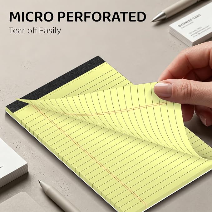 5x8 Lined Notepads 36-Pack - White Ruled Memo Pads with Firm Backing for Daily Lists, School Notes & Office Reminders | Smooth No-Bleed Paper for Students, Teachers & Professionals