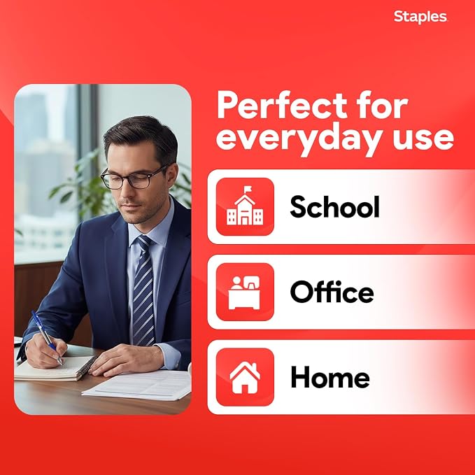Staples ProGel Retractable Gel Pens, Fine 0.7mm, Blue Ink, 12-Pack | Smooth-writing, quick-dry ink for office, school, and home use.