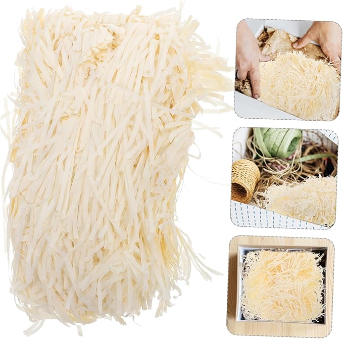 BCOATH Natural Paper Shred Filler for Boxes and Basket Filling Lightweight Recyclable Box Stuffing for Party Favor Packaging Easter Wedding and Festival Decoration