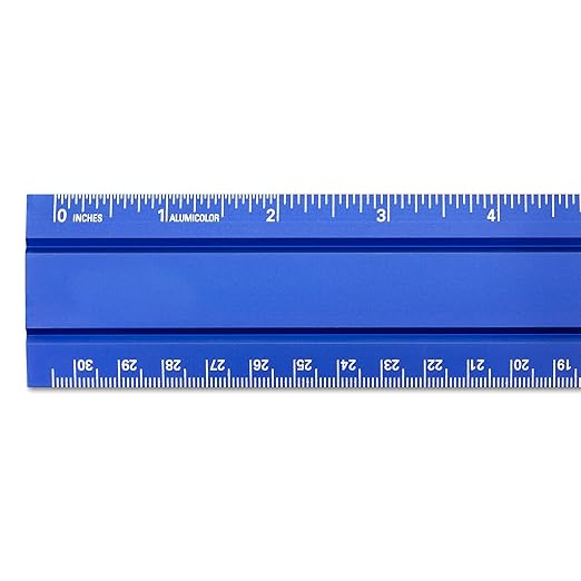 Alumicolor Aluminum Office Ruler, 12IN, Blue