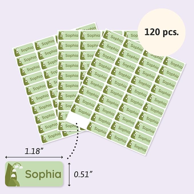Iron-On Name Labels & Clothing Labels for Nursing Home (120) – Iron On Name Tags & Name Labels for Clothing & Clothes, School & Daycare – Waterproof - Flowers