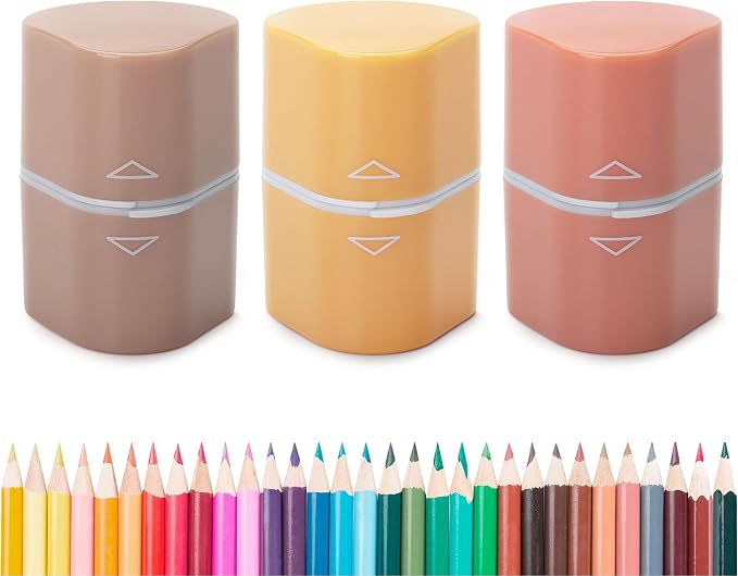 Mr. Pen- Pencil Sharpeners Manual, 3 Pack, 3 Holes, Colorful