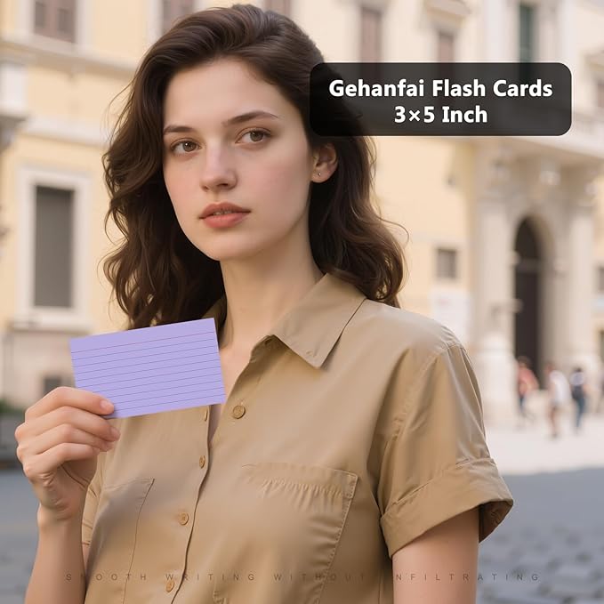 250 Count Index Cards 3 x 5 Inch, Thick Colored Lined Note Cards Portable Ruled Flash Cards Perfect for Studying and Organizing, Note Taking Study Flashcards for Home, School and Office