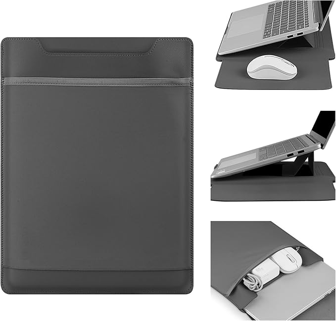 HoYiXi 15-15.6" Laptop Sleeve-Compatible with MacBook Pro 16/15.4'' MacBook Pro 15, Mac Air 15 - Waterproof Soft 15 16 inch pc case for H P, Dell, Acer, Asus,15 inch Laptop case,Grey