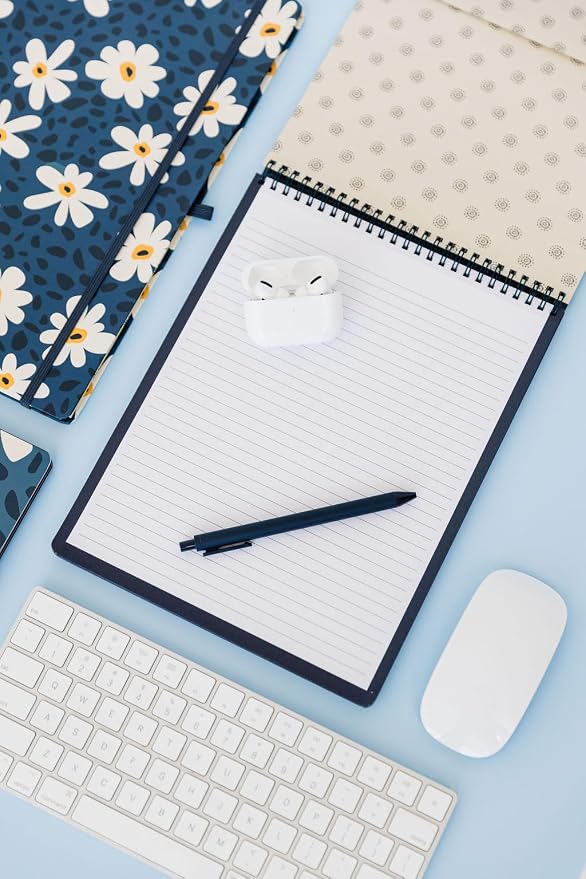 Steel Mill & Co. Large Top Spiral Notebook, Leopard Daisy