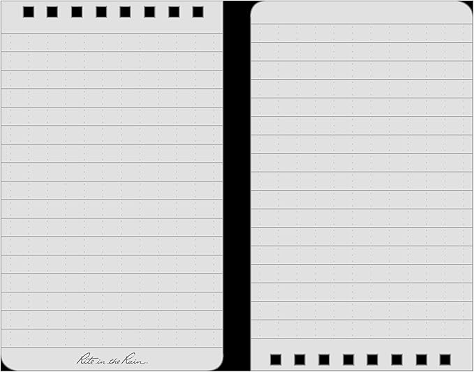 Rite in the Rain Weatherproof Top Spiral Notebook, 3" x 5", Orange Cover, Universal Pattern, 6 Pack (No. OR35L6)