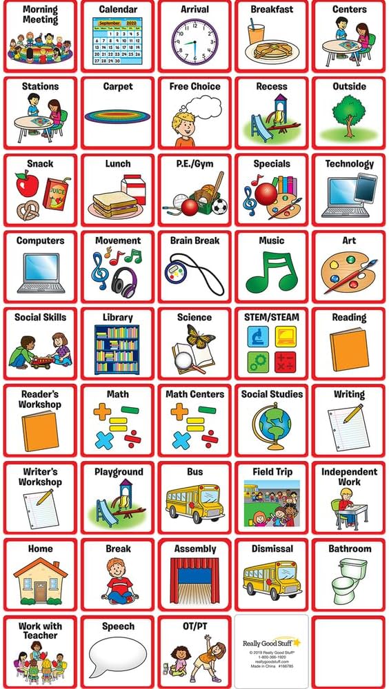 Individual Student Visual Schedule - 1 holder, 55 cards