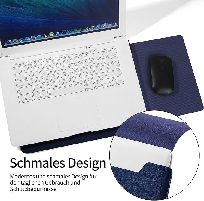 13.3-14" Laptop Sleeve, Blue, Compatible with Laptops 13.3"-14", Protects from Scratches, Water Damage, Multi-Functional Mouse Pad