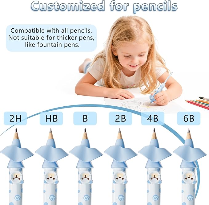 Pencil Grips for Kids Handwriting Smart Pressure‑Controlled Pencil Holder Gripper Posture Correction & Ergonomic Writing Tools Preschool Kindergarten Classroom & Homeschool Supplies (Pink)