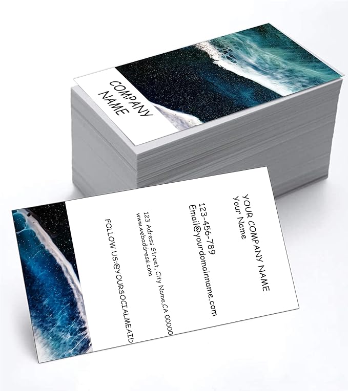 Custom Personalized Business Cards 500Pcs Double-sided color printing Business Cards can Add You Picture, Personalized Name Card No Additional Charge Size 3.5" X 2"