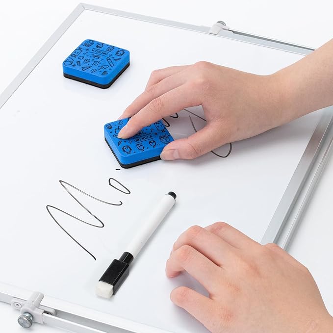 OWLKELA 30 Pack Magnetic Blue Whiteboard Eraser, EVA Material with Felt Bottom for Cleaning Dry Erase Markers on Magnetic Soft Whiteboard, Glass Whiteboard and Dry Erase Board