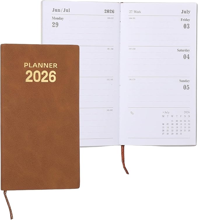 PATIKIL 2026 Planner Notebook, A6 64 Sheets Undated to Do List Daily Weekly Monthly Goals Tracker Pocket Notebook for Office Home Study Work Time Management Fitness Habit, Dark Green