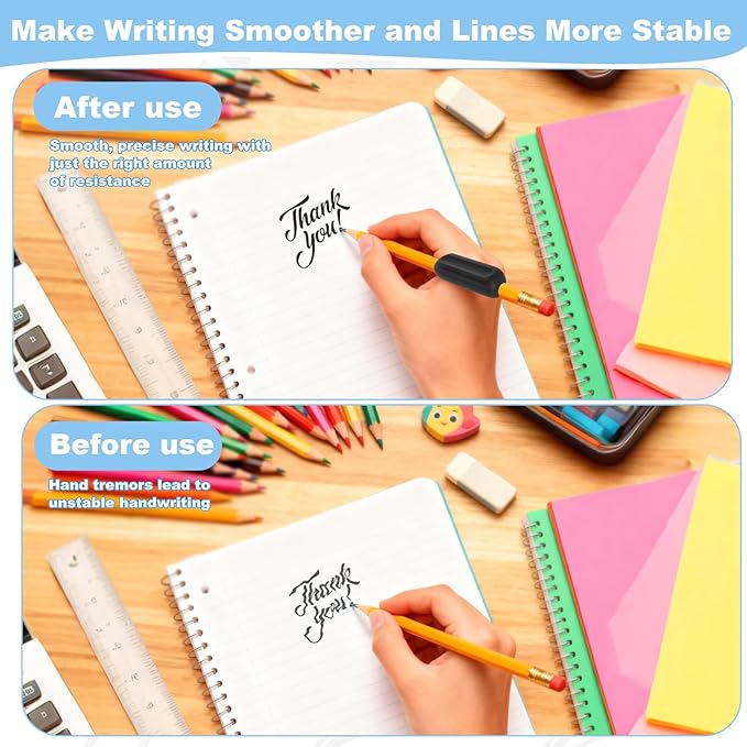 Weighted Pencil Grips, 3 Pack 1oz Silicone Handwriting Aid for Kids, Elderly & Special Needs Improves Penmanship for Autism ADHD Tremors Dyspraxia & Fine Motor Skills