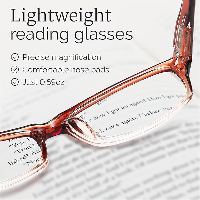Gaoye Reading Glasses for Women, 6 pack Fashion Readers for Women Men Spring Hinge Eye Glasses, Blue Light Reading Glasses