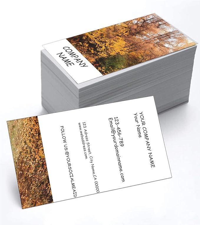 500 pcs Full Color Custom 2 Sides Printed Business Card Custom with Your Logo Two-Sided Design,Personalized Name Card, 3.5" x 2"Business Card No Additional Charge