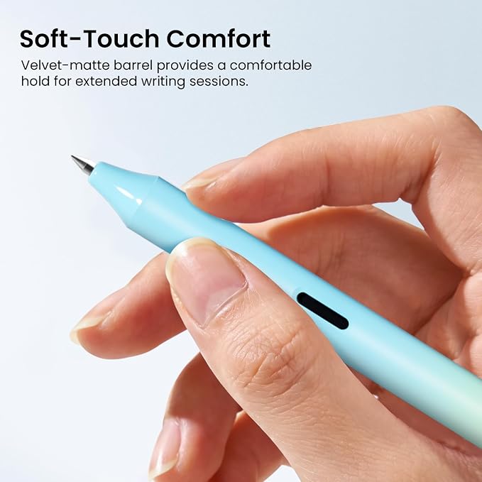 WRITECH Gel Rollerball Pens 0.7mm: Silent Click Smooth Writing Quick Dry Black Ink Gradient Aesthetic Design for Journaling School Office 8 Pack