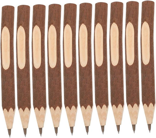 Healifty Natural Tree Branch Wooden Ballpoint Pens 13cm, Biodegradable Eco-friendly Writing Pens, Lightweight Comfortable Grip for Home and Office Use, 10pcs